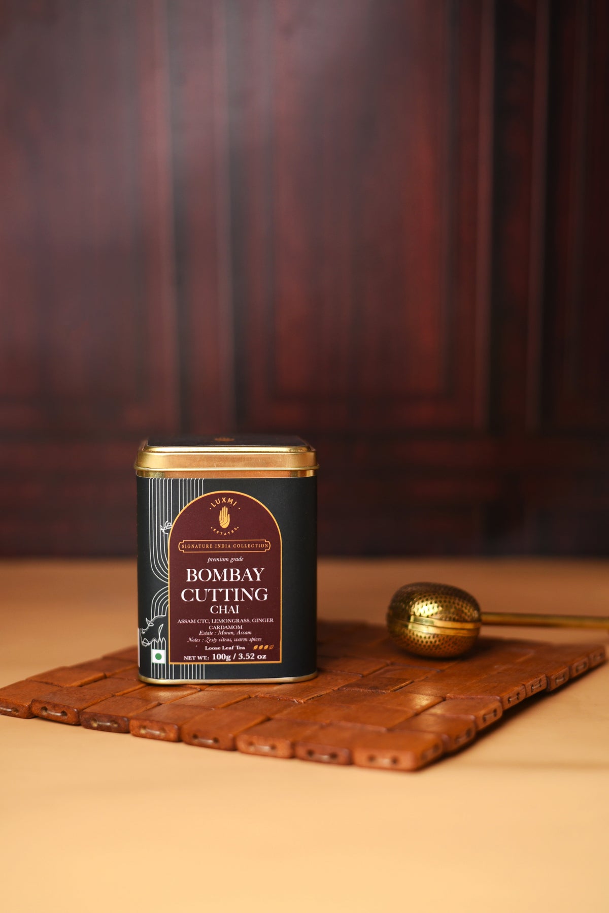 Bombay Cutting Chai | 100 gm | LUXMI Signature Tea | Assam CTC, Lemon Grass, Ginger, Cardamom - Luxmi Estates