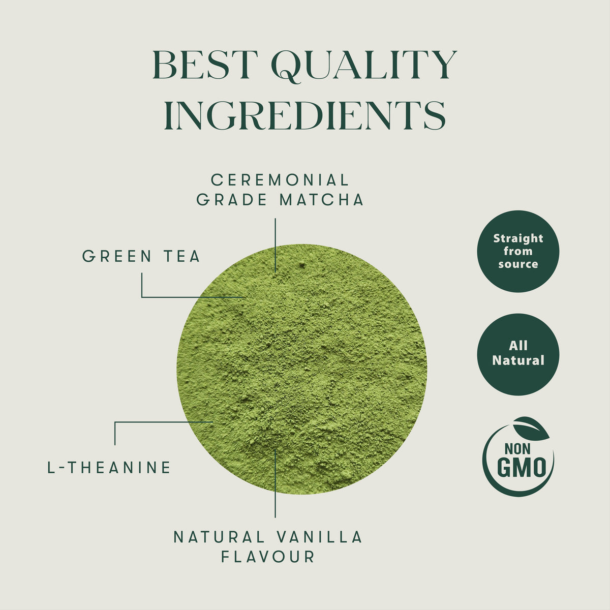Matcha Vanilla with Probiotics | 50gm | Organic Green Tea Powder - Luxmi Estates USA