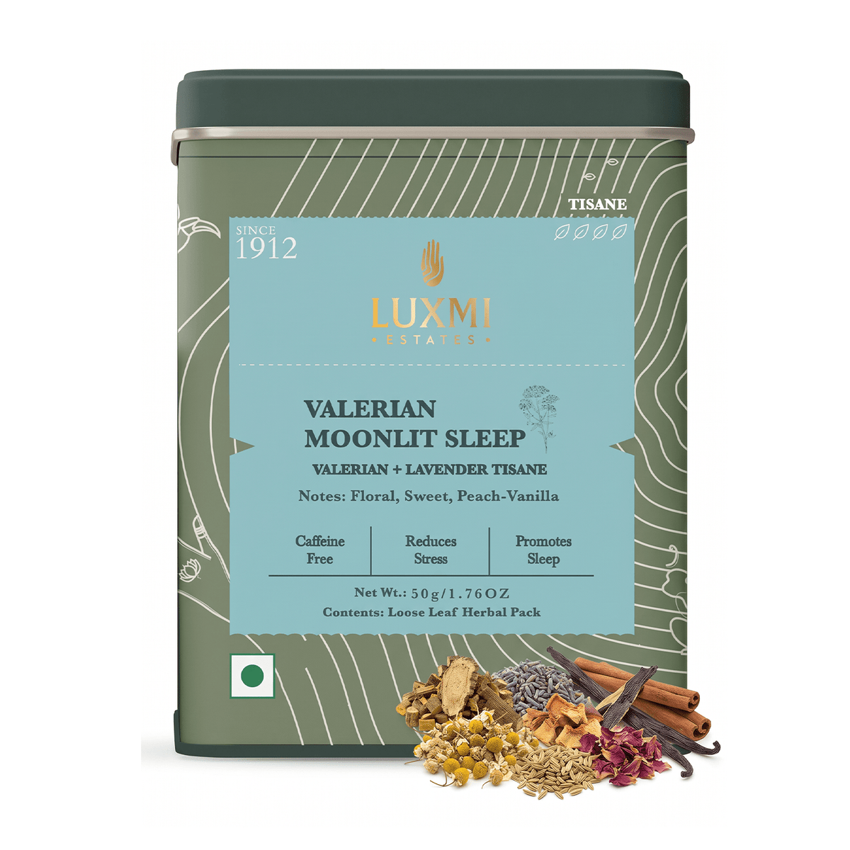 Valerian Moonlit Sleep (Valerian + Lavender) 50gm loose Tea - Luxmi Estates USA