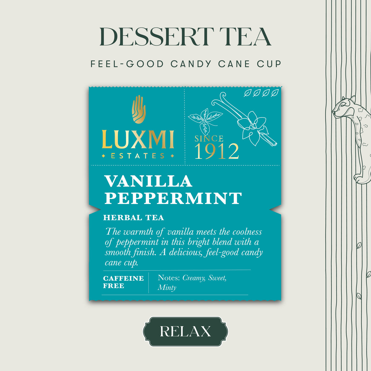 Vanilla Peppermint | 25 gm | Herbal Tea - Luxmi Estates USA
