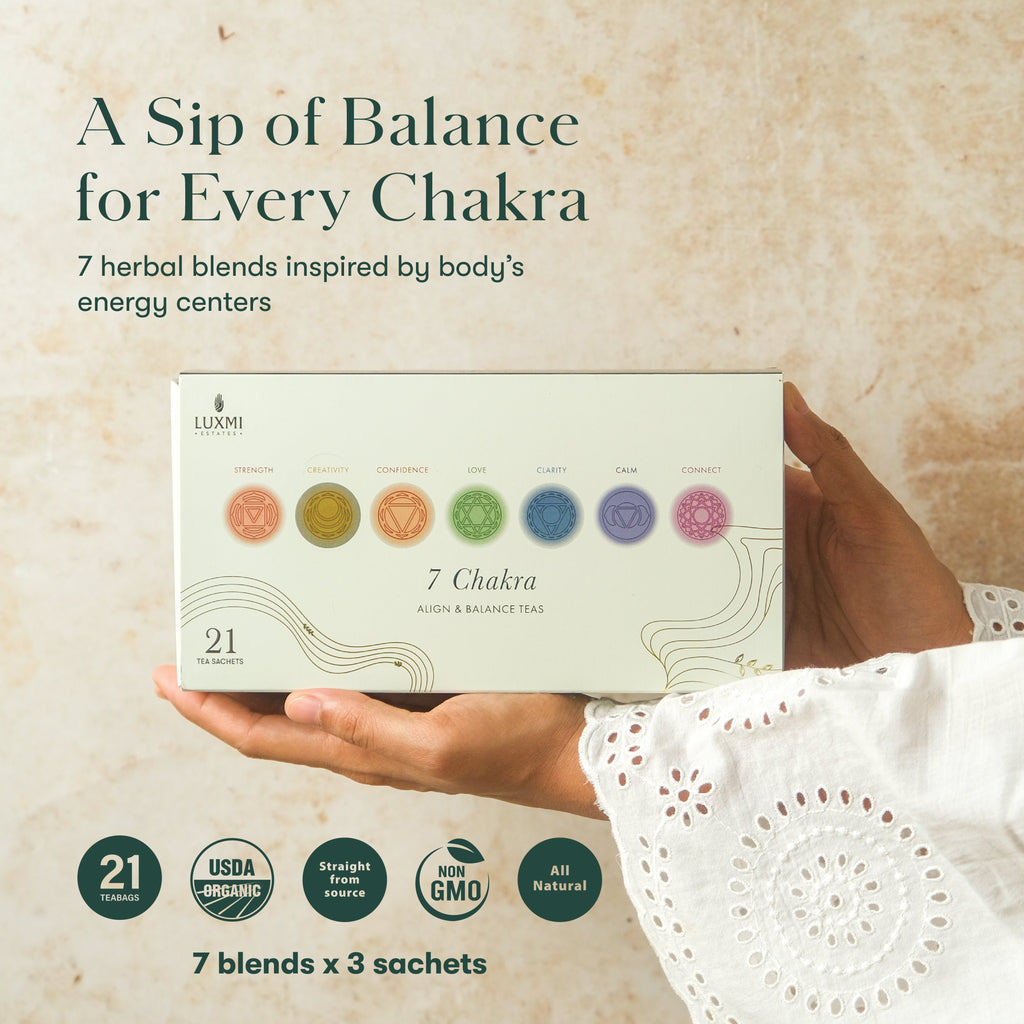 7 Chakras | Giftpack Assortment | 21 Tea Bags - Luxmi Estates USA