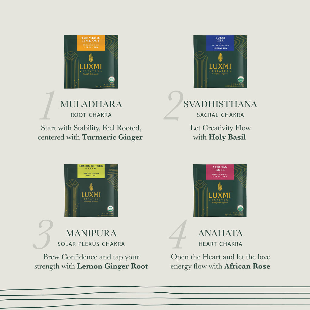 7 Chakras | Giftpack Assortment | 21 Tea Bags - Luxmi Estates USA