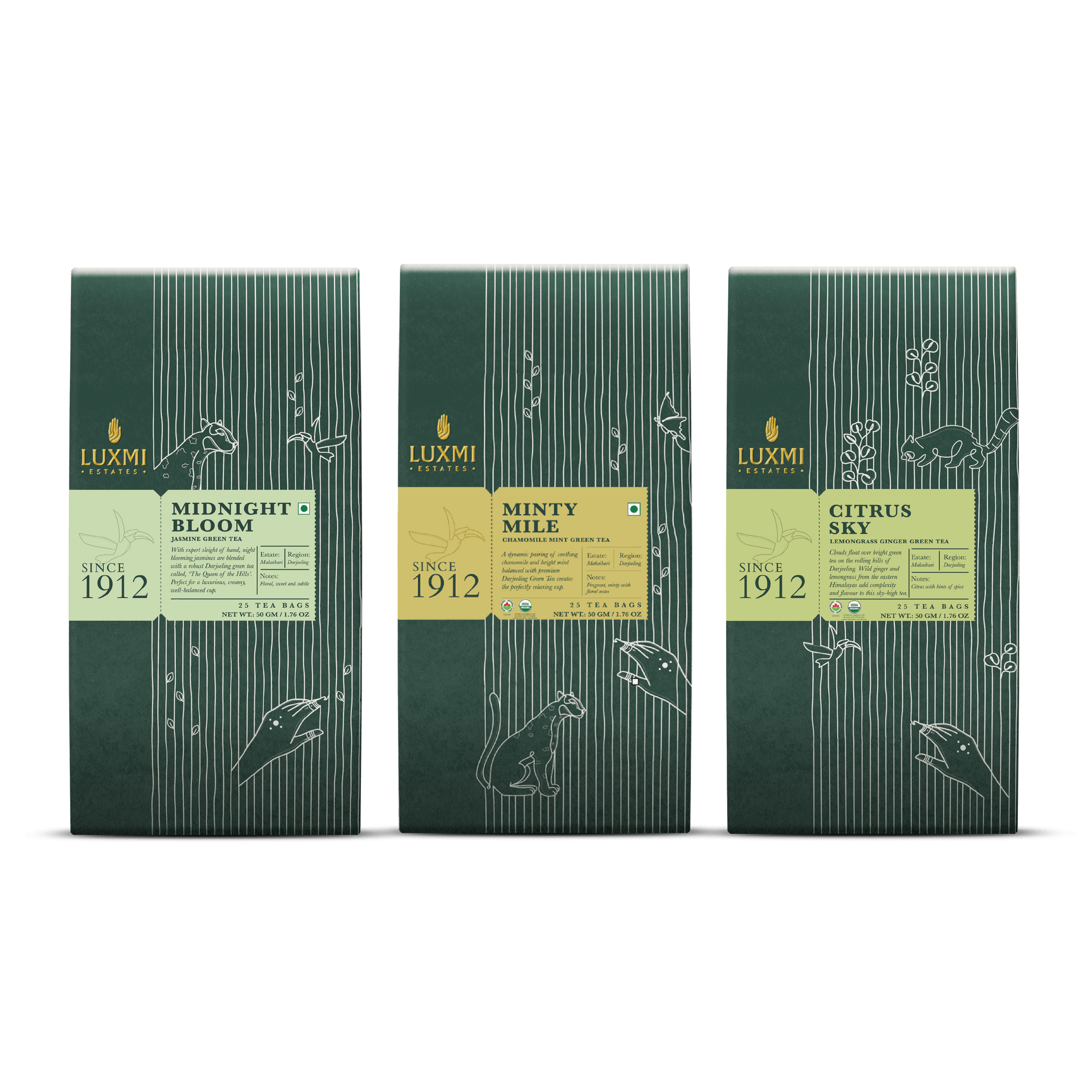 Darjeeling Organic Green Tea Bags Collection