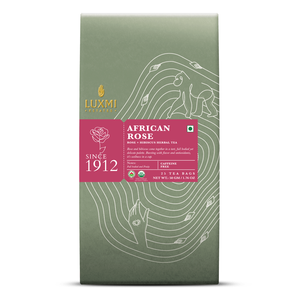 African Rose | 25 Tea Bags | Organic Herbal Tea PACK OF 2 - Luxmi Estates USA