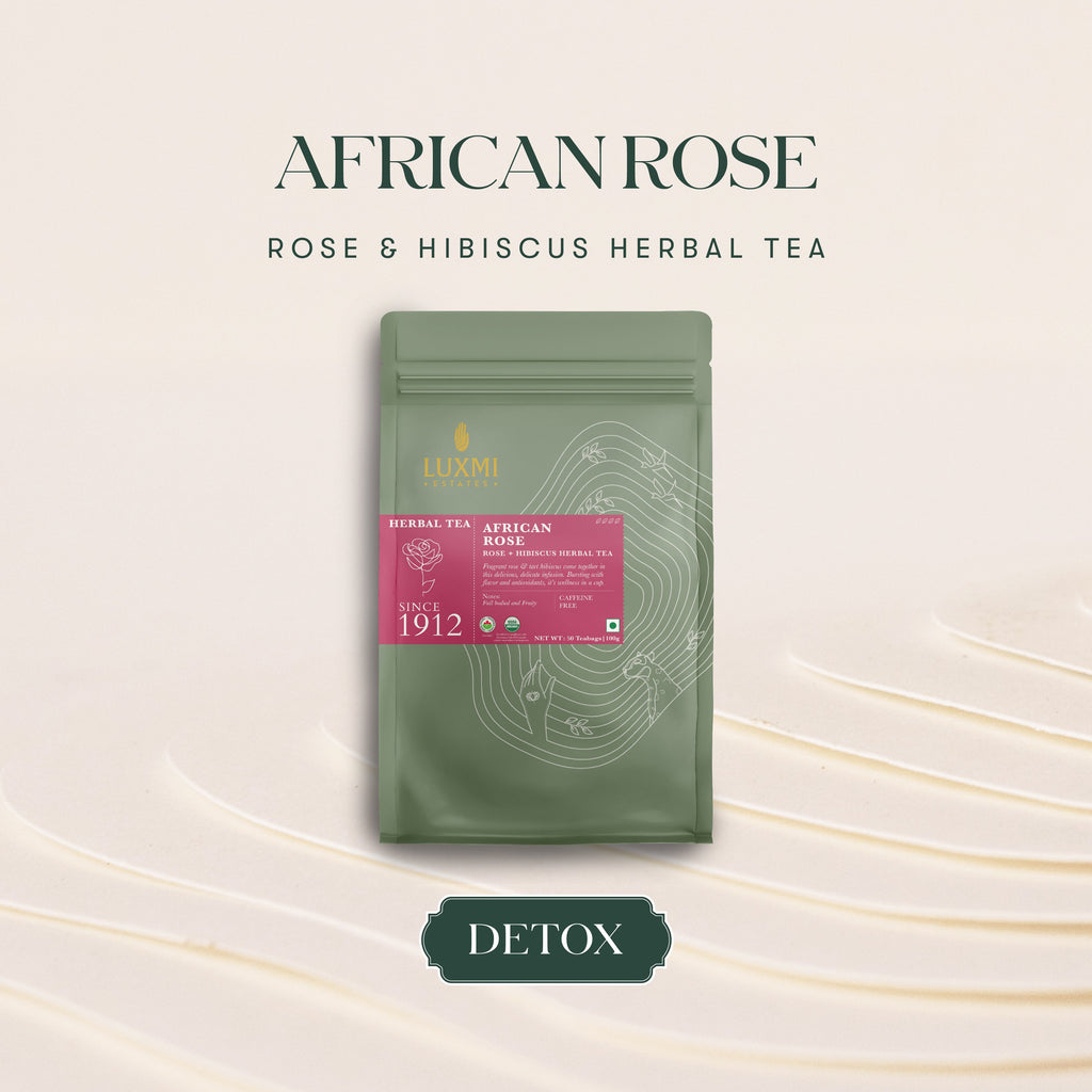 African Rose | 50 Tea Bags | Organic Herbal Tea - Luxmi Estates USA