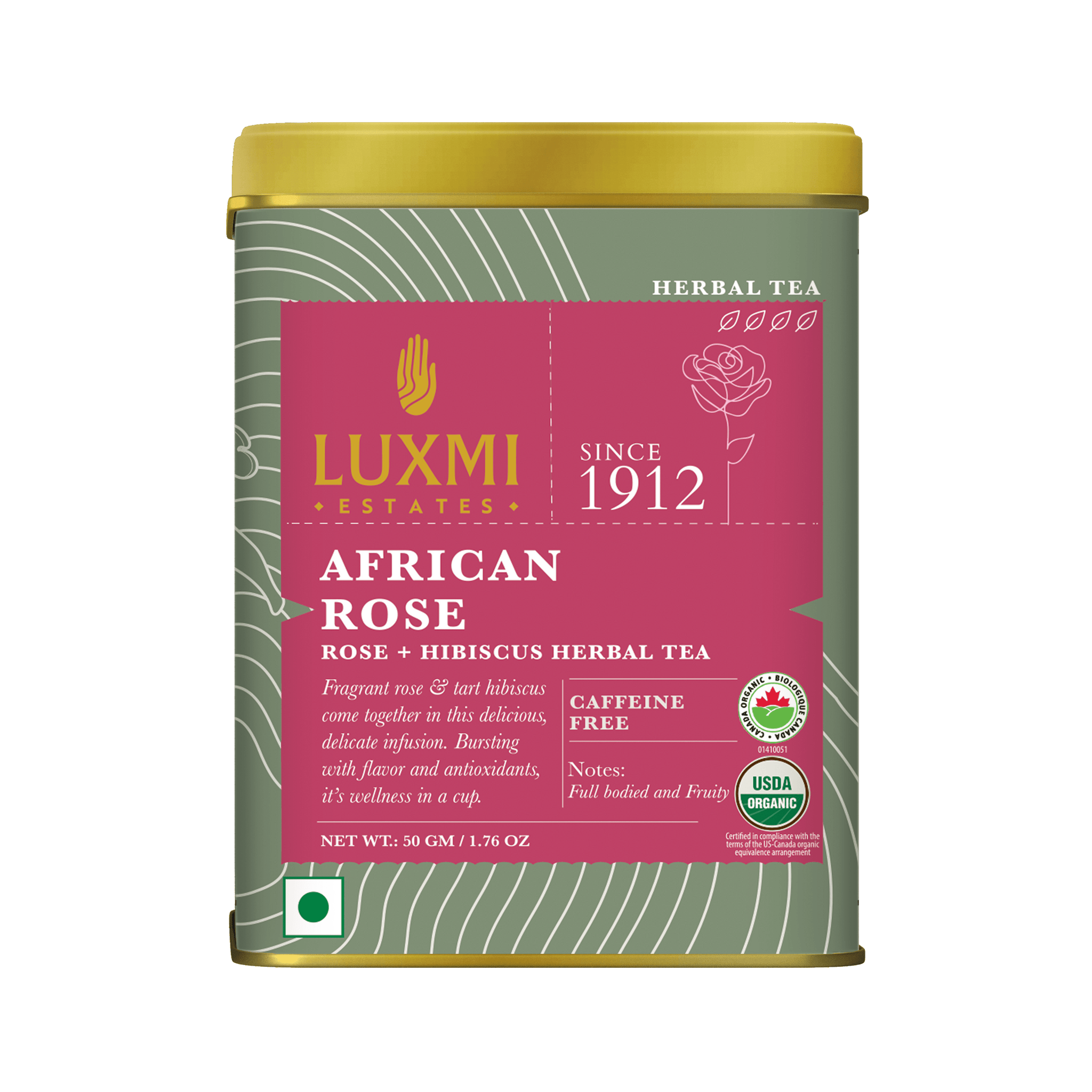 African Rose | 50gm loose tea | Organic Herbal Tea - Luxmi Estates