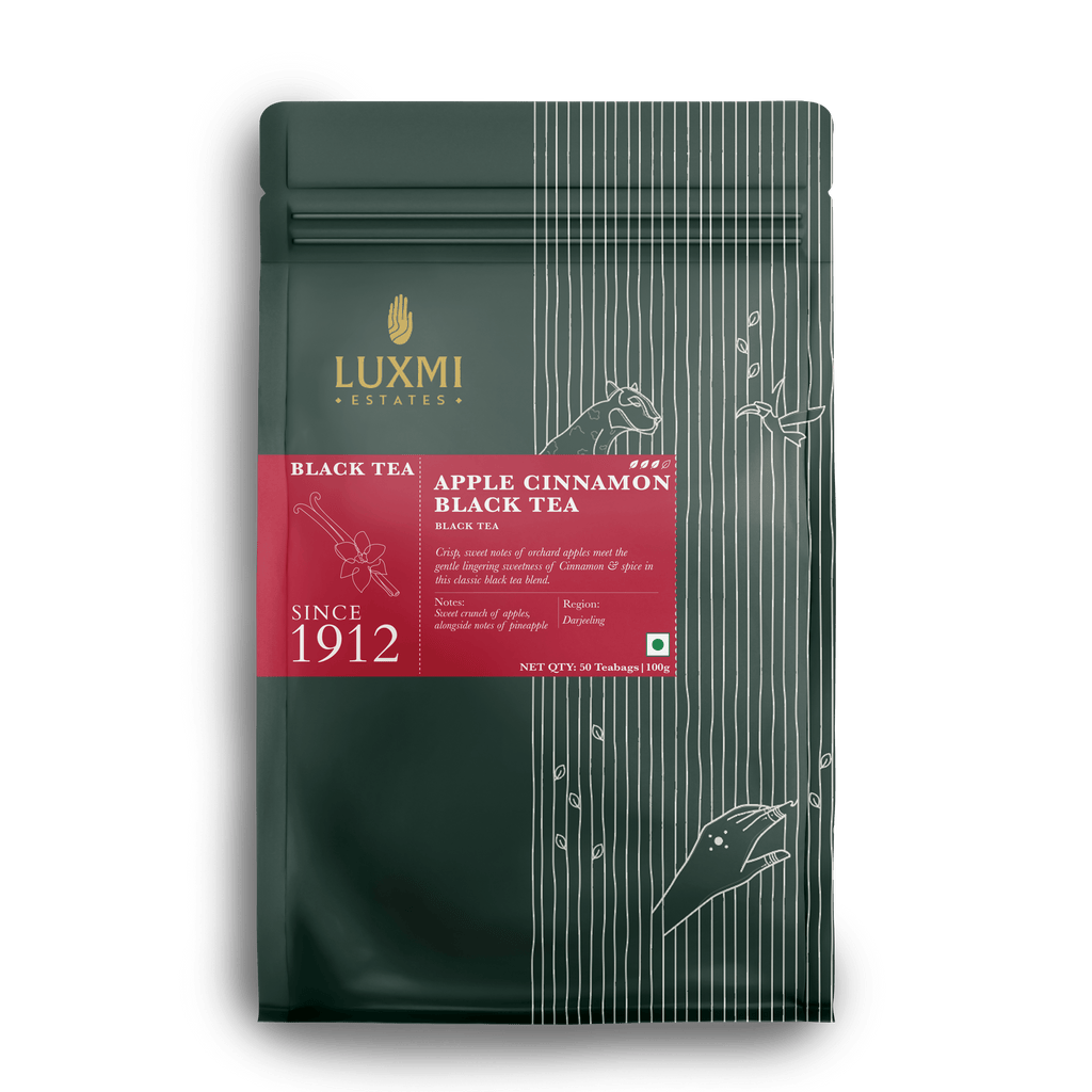 Apple Cinnamon Black Tea | 50 Tea Bags | Organic Black Tea PACK OF 1 - Luxmi Estates USA