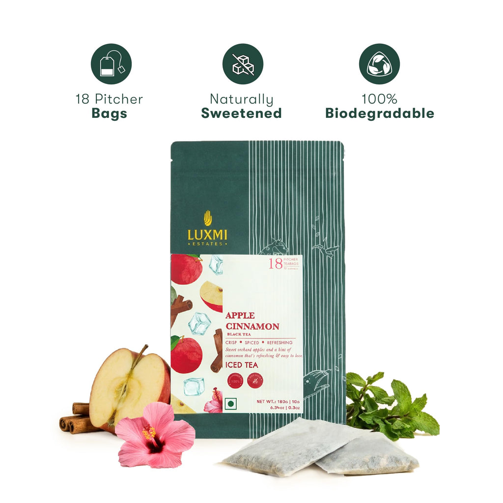 Apple Cinnamon Iced Tea | 18 Pitcher bags - Luxmi Estates USA