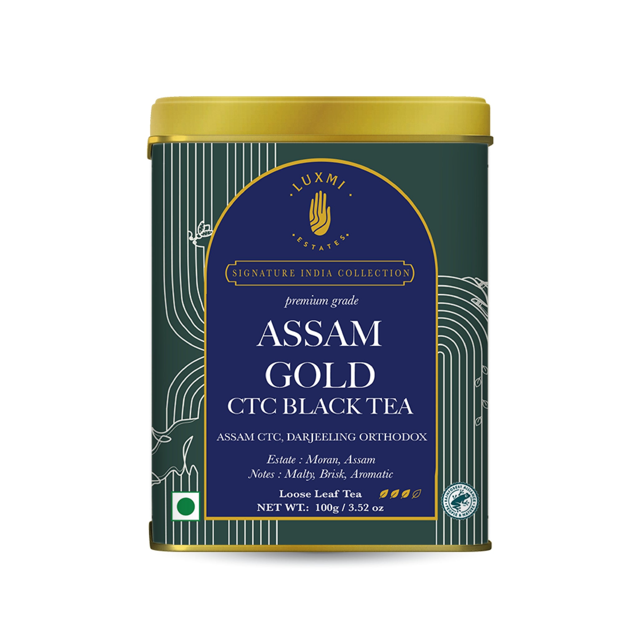 Assam Gold Chai | 100 gm | Luxmi Signature Tea | Assam CTC, Darjeeling Orthodox - Luxmi Estates