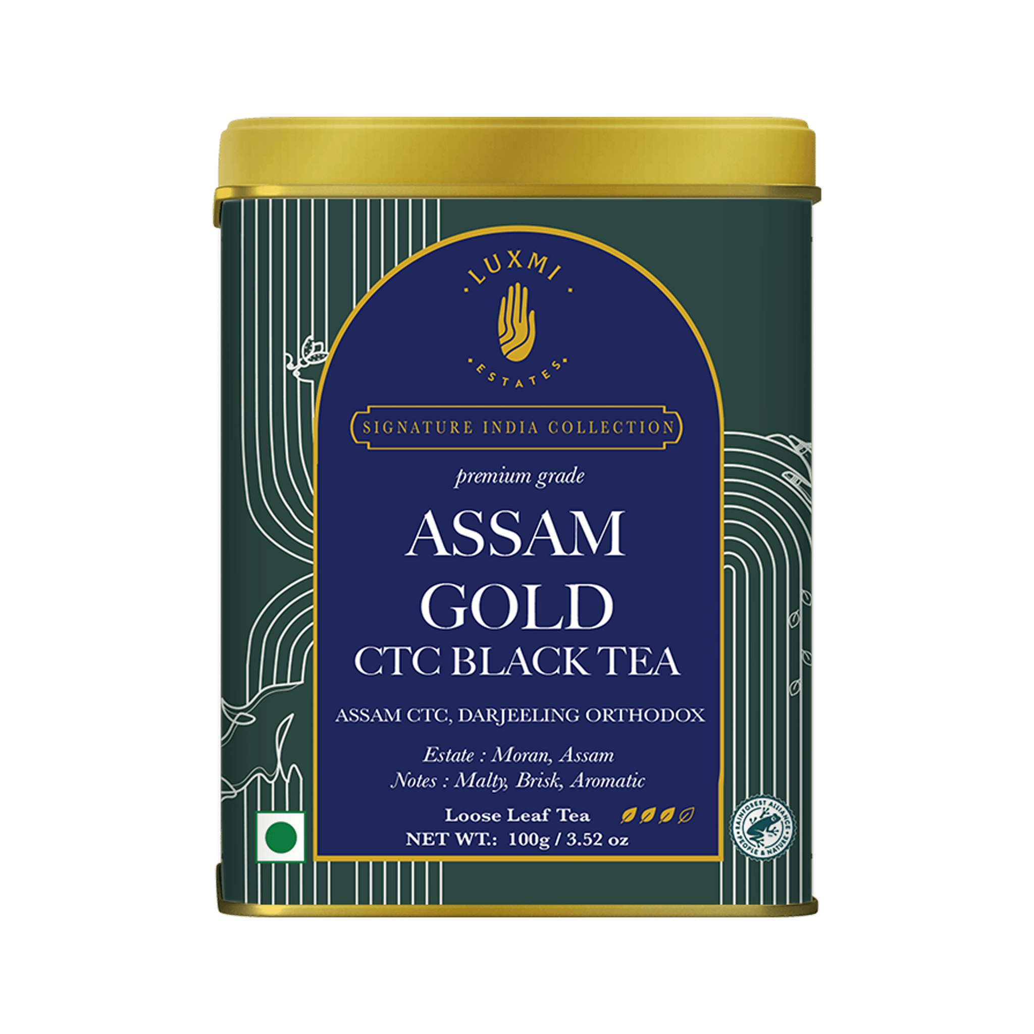 Assam Gold Chai | 100 gm | Luxmi Signature Tea | Assam CTC, Darjeeling Orthodox - Luxmi Estates