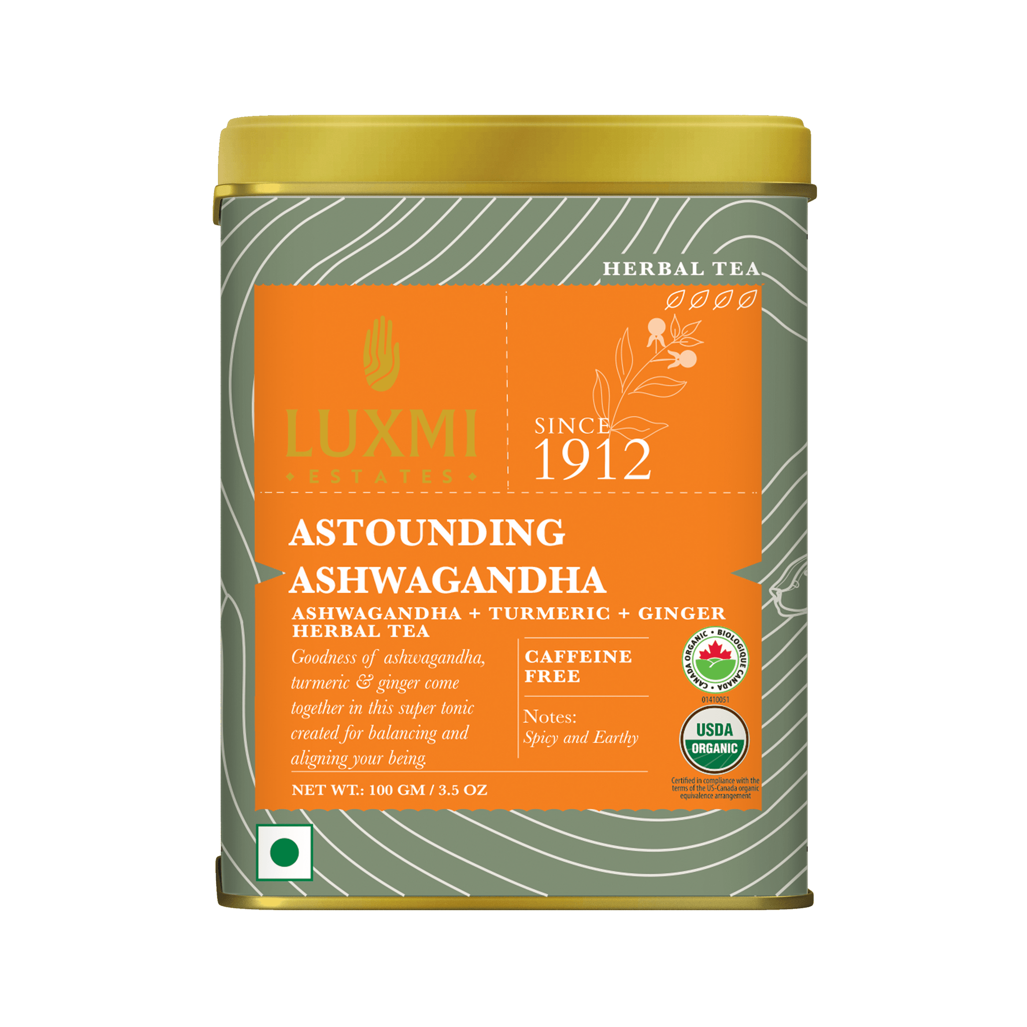 Astounding Ashwagandha | 100gm | Organic Herbal Tea - Luxmi Estates
