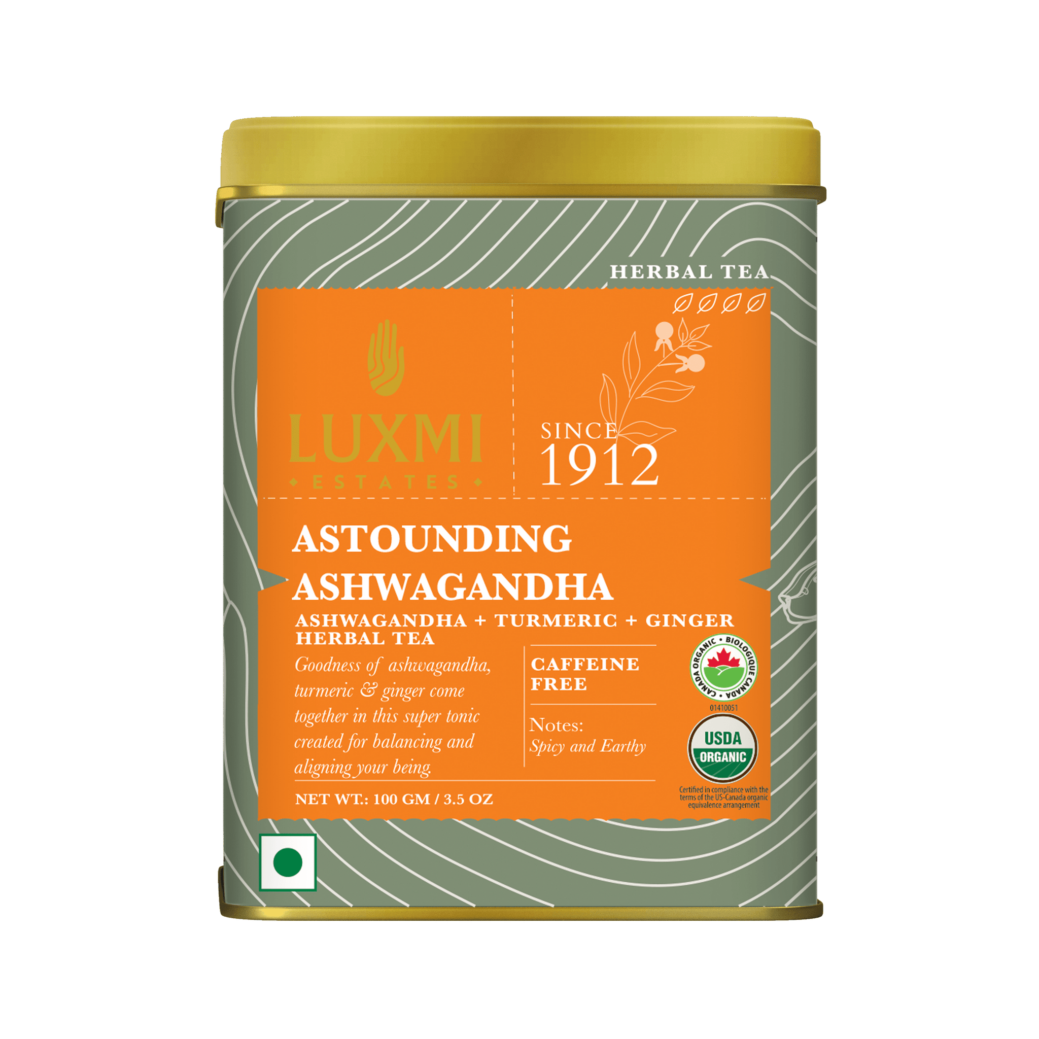 Astounding Ashwagandha Tea | 100gm | Organic Herbal Tea - Luxmi Estates