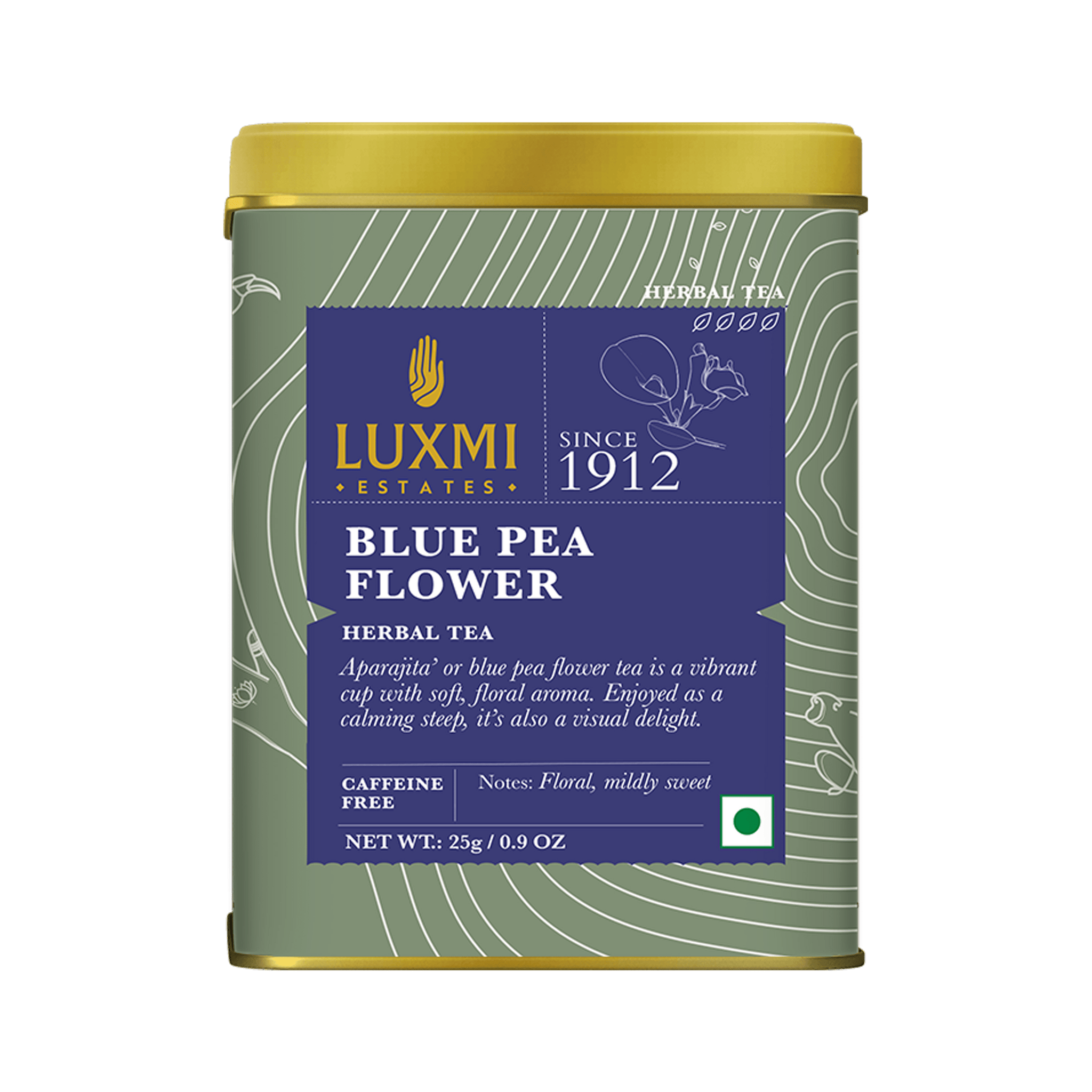 Blue Pea Flower| 25 gm | Herbal Tea PACK OF 1 - Luxmi Estates USA