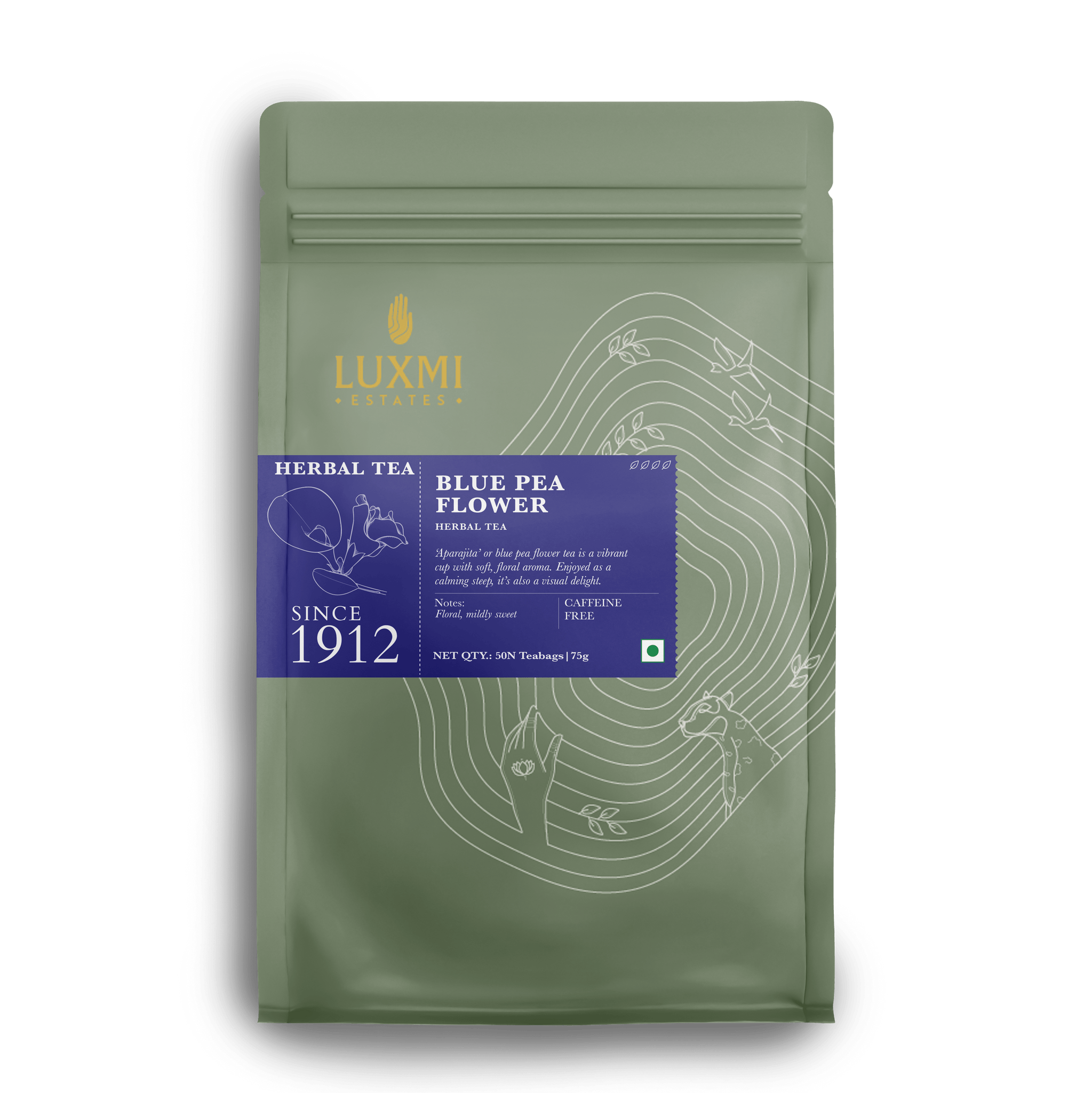 Blue Pea Flower | 50 Tea Bags | Herbal Tea - Luxmi Estates