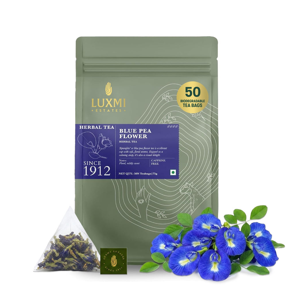 Blue Pea Flower | 50 Tea Bags | Herbal Tea - Luxmi Estates USA