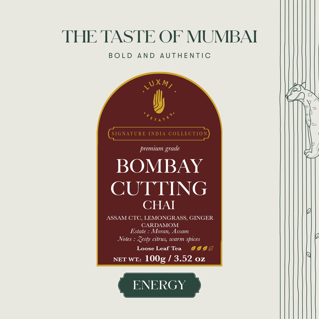 Bombay Cutting Chai | 100 gm | LUXMI Signature Tea | Assam CTC, Lemon Grass, Ginger, Cardamom - Luxmi Estates