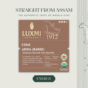 Chai Adda - Barie | 100gm | Organic Masala Chai - Luxmi Estates