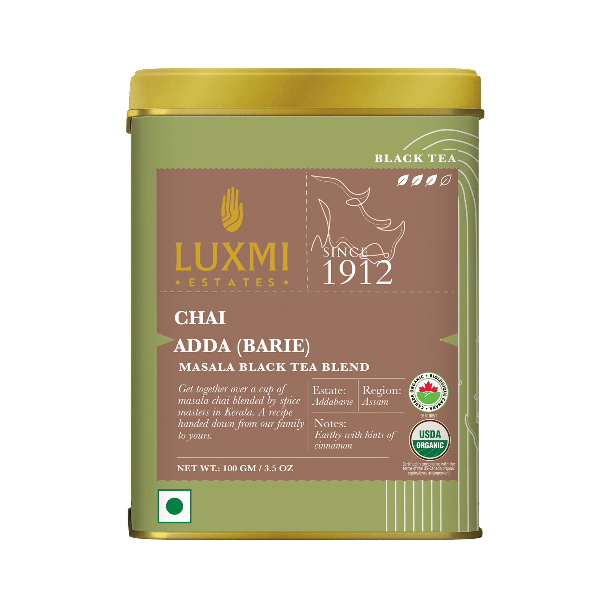 Chai Adda - Barie | 100gm | Organic Masala Chai - Luxmi Estates