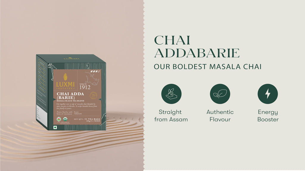 Chai Adda-Barie | 25 Tea Bags | Organic Masala Chai - Luxmi Estates USA