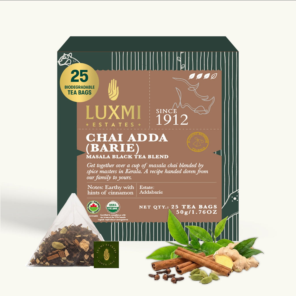 Chai Adda-Barie | 25 Tea Bags | Organic Masala Chai - Luxmi Estates USA