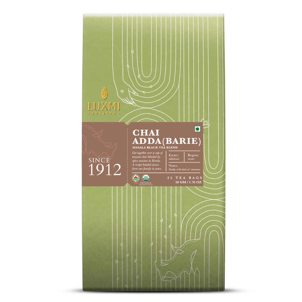 Chai Adda - Barie | 25 Tea Bags | Organic Masala Chai PACK OF3 - Luxmi Estates USA