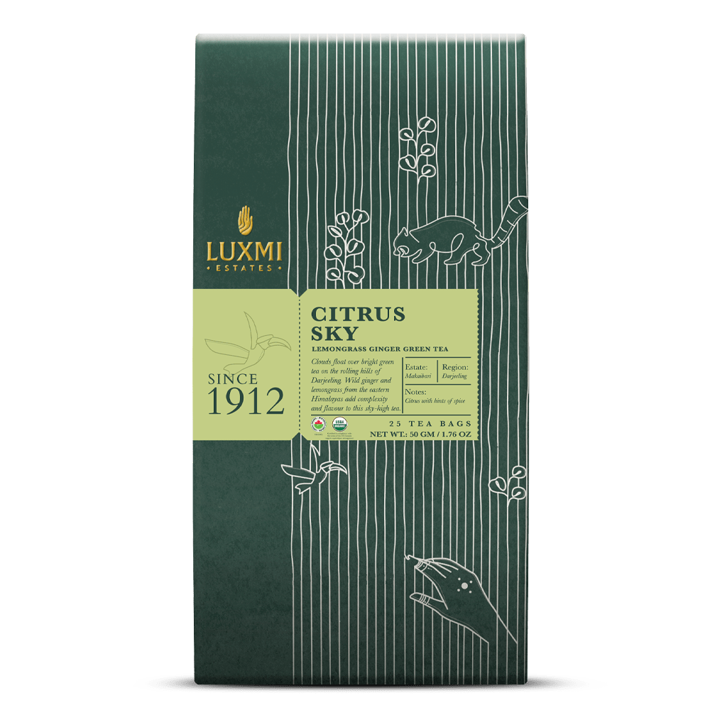 Citrus Sky | 25 Tea Bags | Organic Green Tea - Luxmi Estates