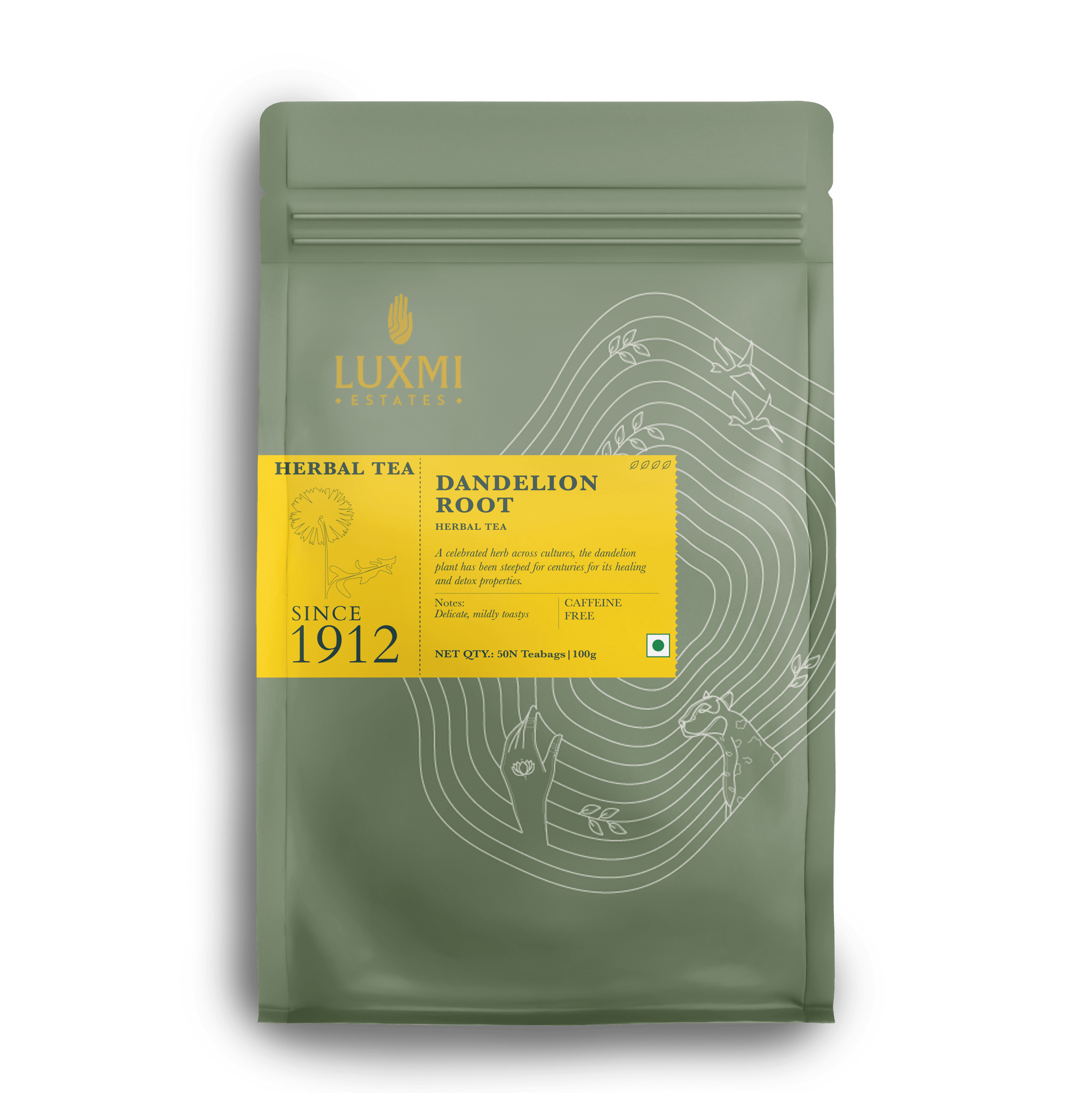 Dandelion Root | 50 Tea Bags | Herbal Tea - Luxmi Estates