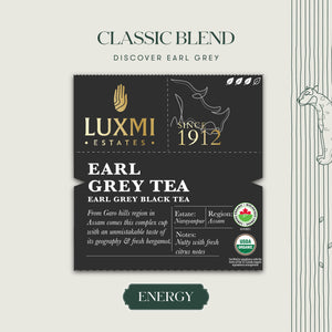 Earl Grey | 50 Tea Bags | Organic Black Tea - Luxmi Estates