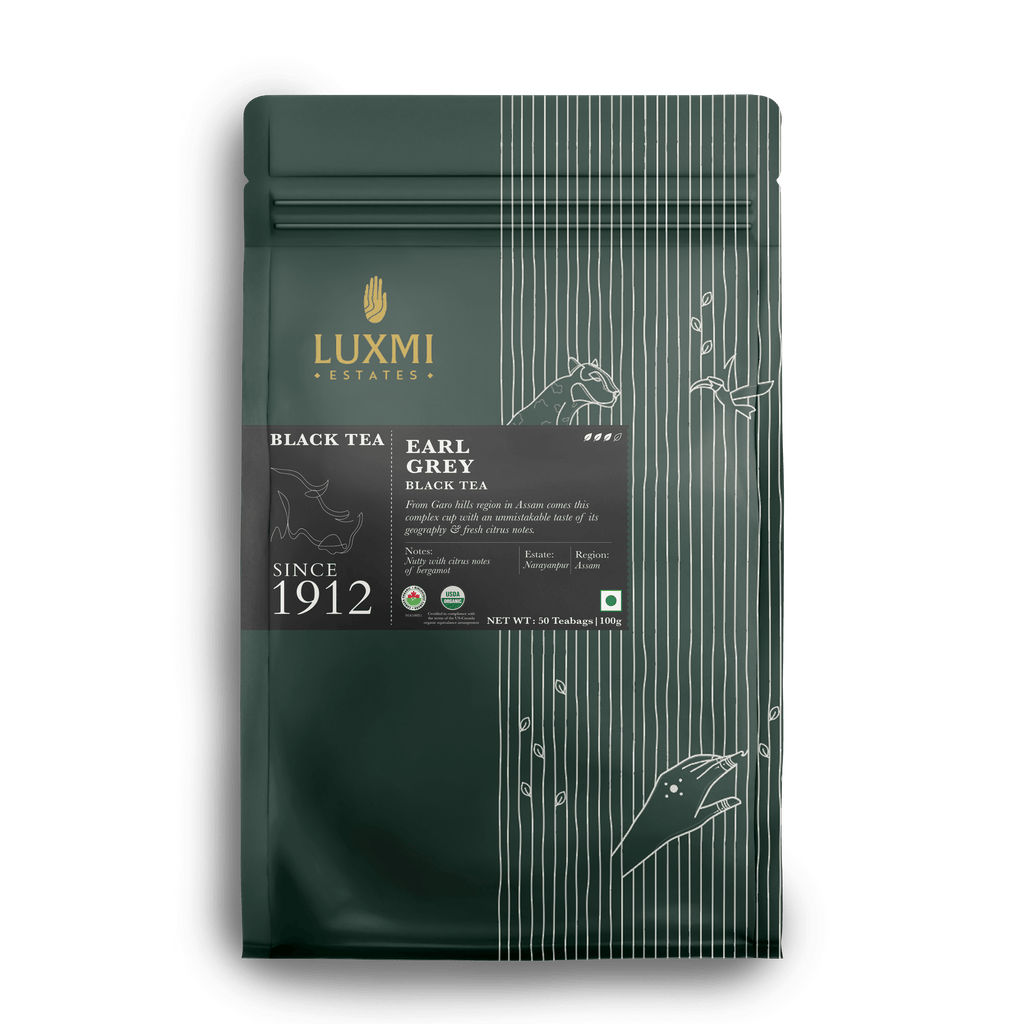 Earl Grey | 50 Tea Bags | Organic Black Tea PACK OF 3 - Luxmi Estates USA