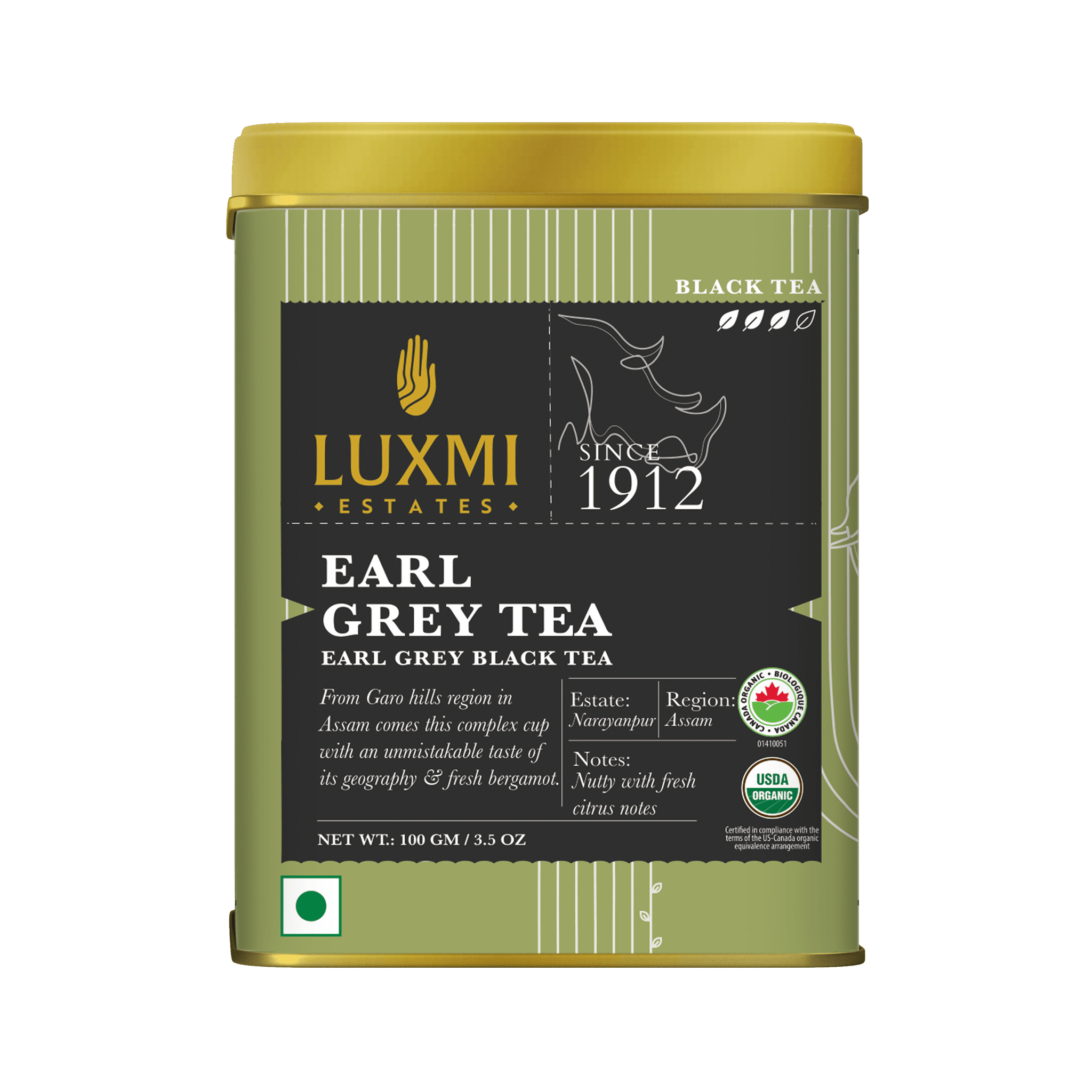 Earl grey Tea | 100gm | Organic Black Tea - Luxmi Estates