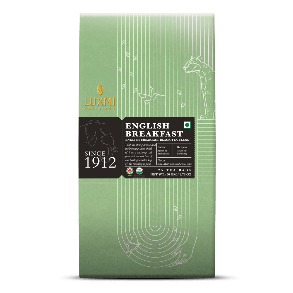 English Breakfast | 25 Tea Bags | Organic Blend Black Tea - Luxmi Estates