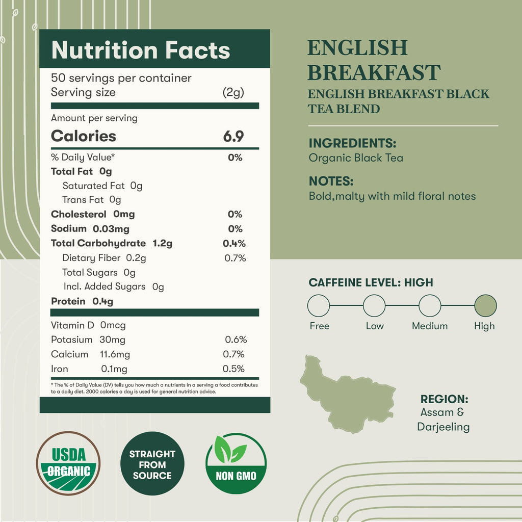 English Breakfast, Organic Darjeeling Black Tea - Luxmi Estates USA