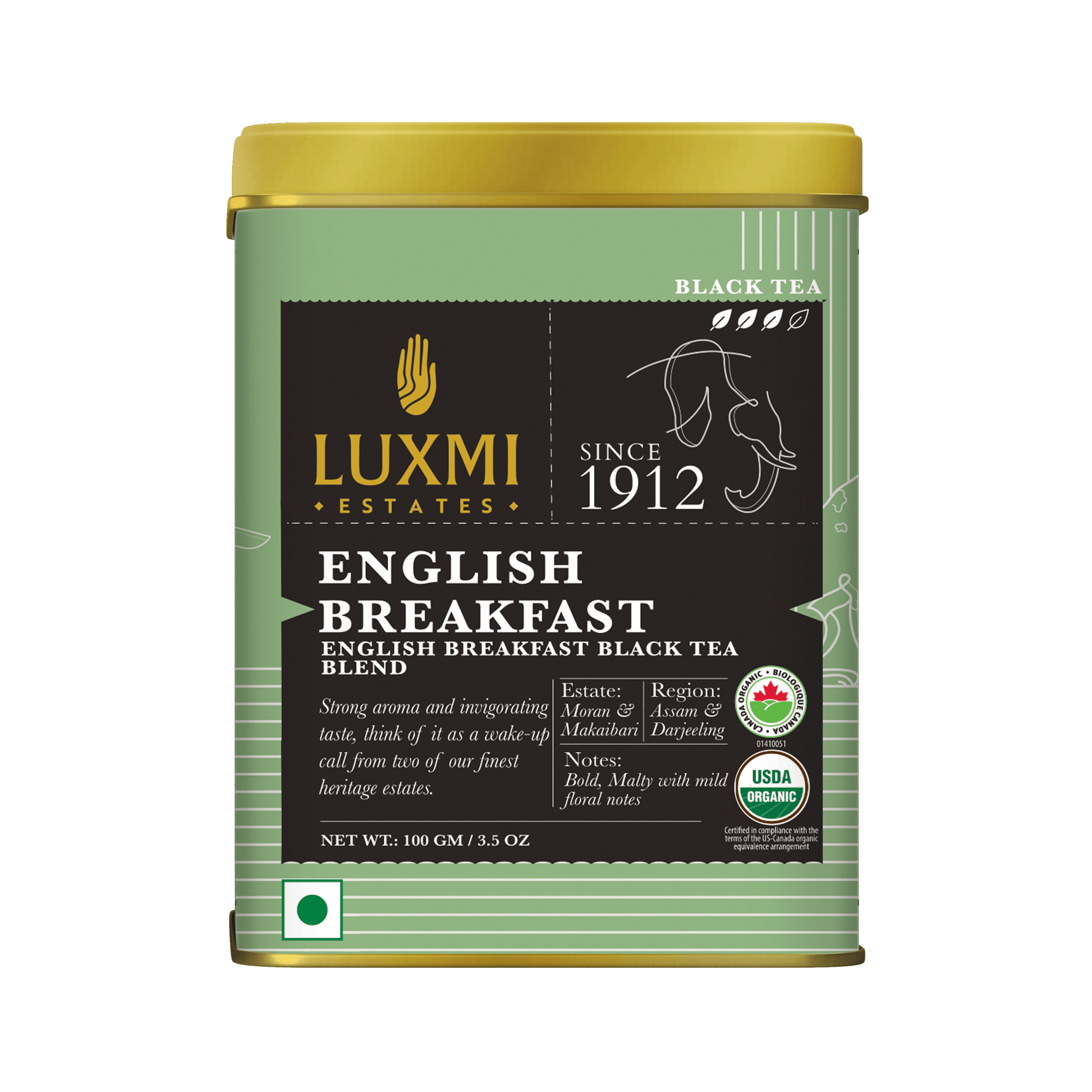 English Breakfast, Organic Darjeeling Black Tea PACK OF 2 - Luxmi Estates USA