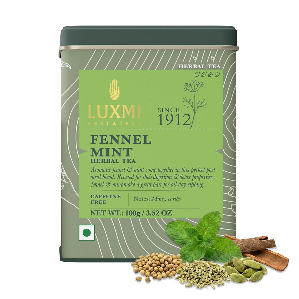 Fennel Mint Herbal Tea | 100 gm | Herbal Tea - Luxmi Estates USA
