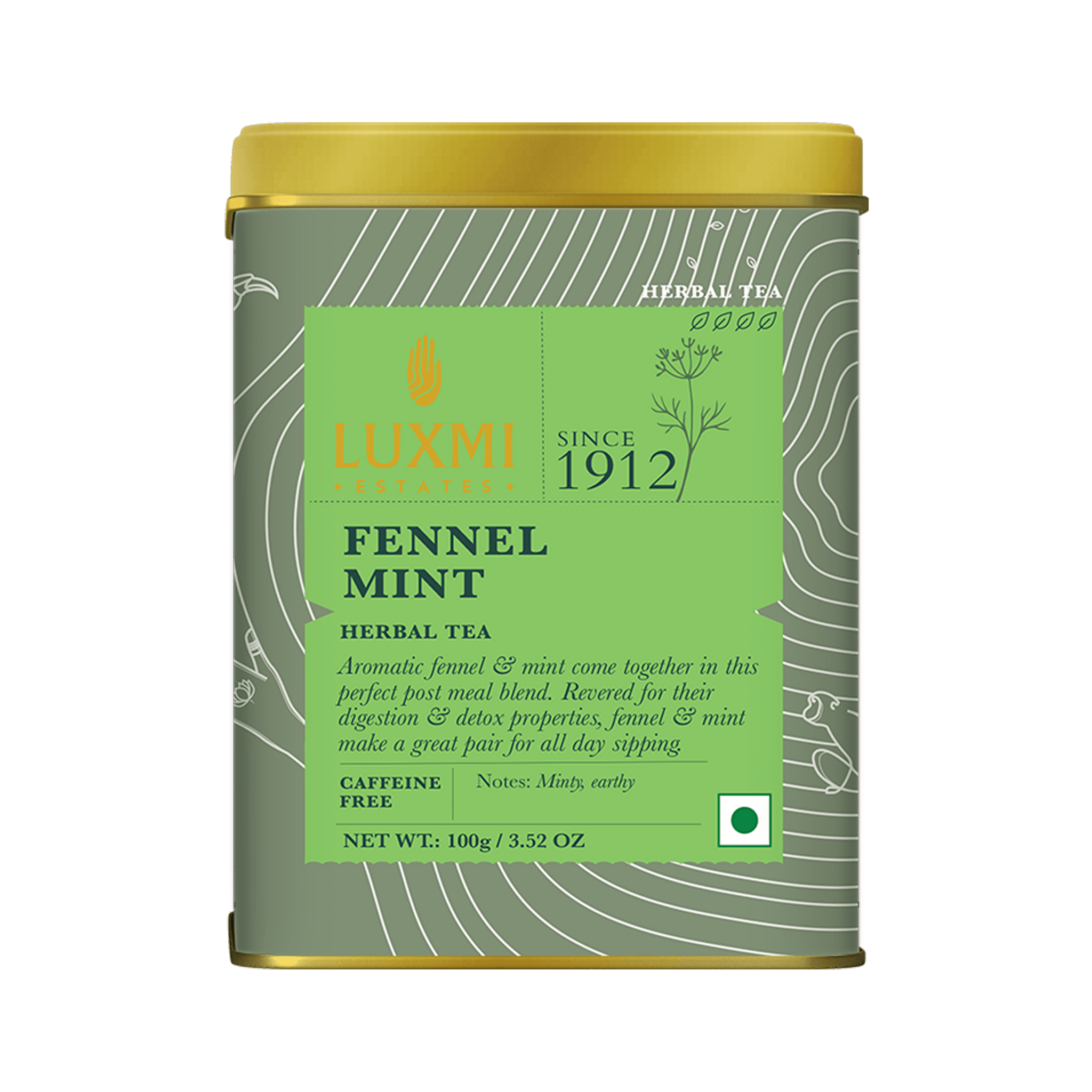 Fennel Mint Herbal Tea | 100 gm | Herbal Tea - Luxmi Estates