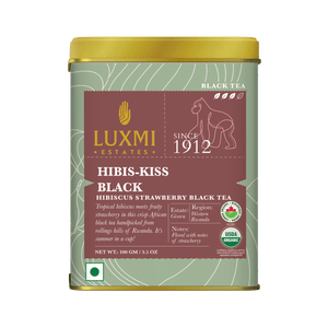 Hibis - Kiss Black | 100gm | Organic Black Tea PACK OF 3 - Luxmi Estates USA