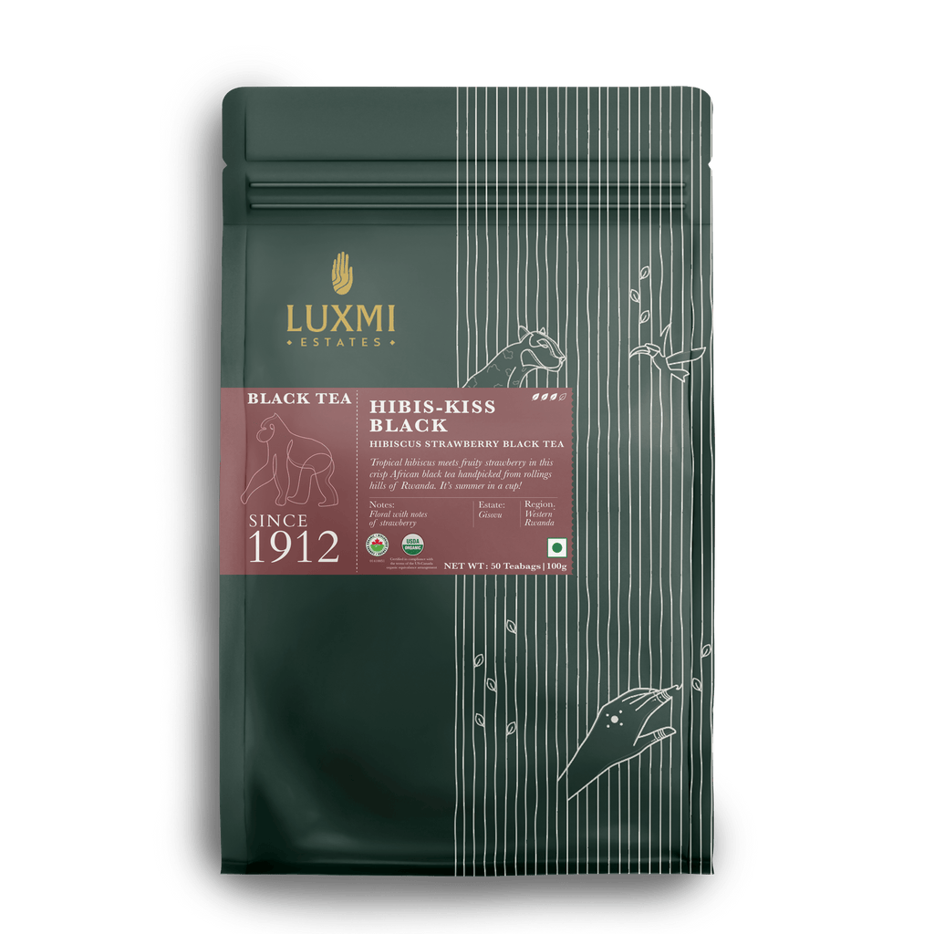 Hibiscus Black Tea | 50 Tea Bags | Organic Black Tea PACK OF 2 - Luxmi Estates USA