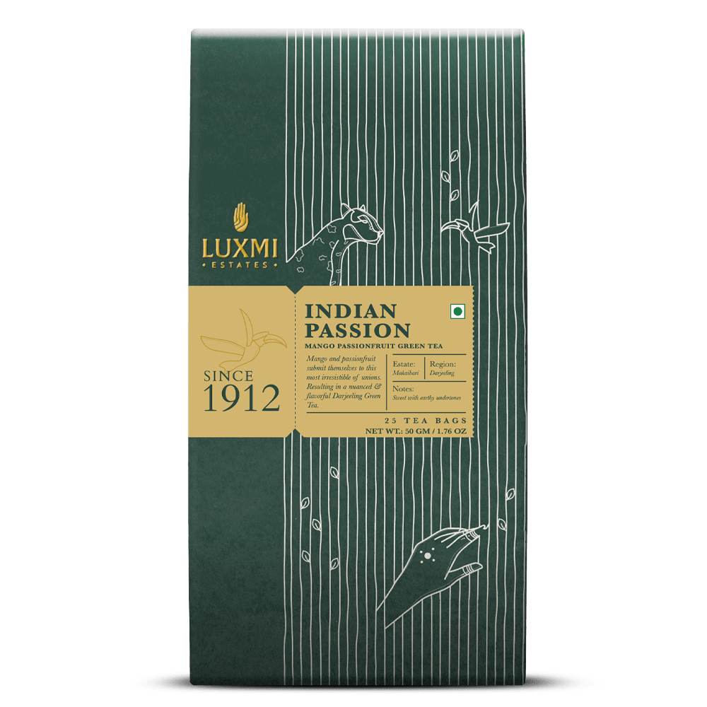 Indian Passion | 25 Tea Bags | Organic Green Tea - Luxmi Estates USA
