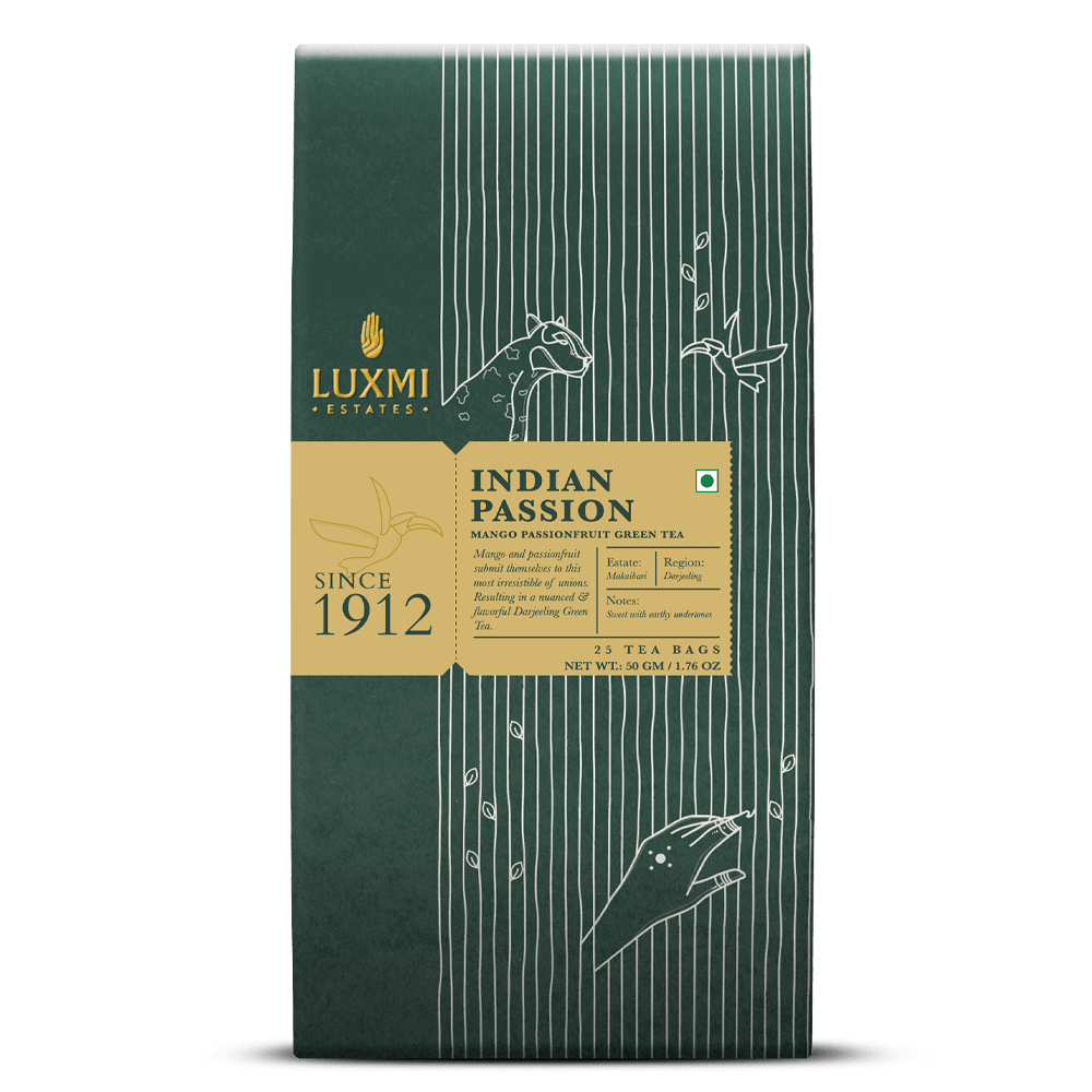 Indian Passion | 25 Tea Bags | Organic Green Tea - Luxmi Estates