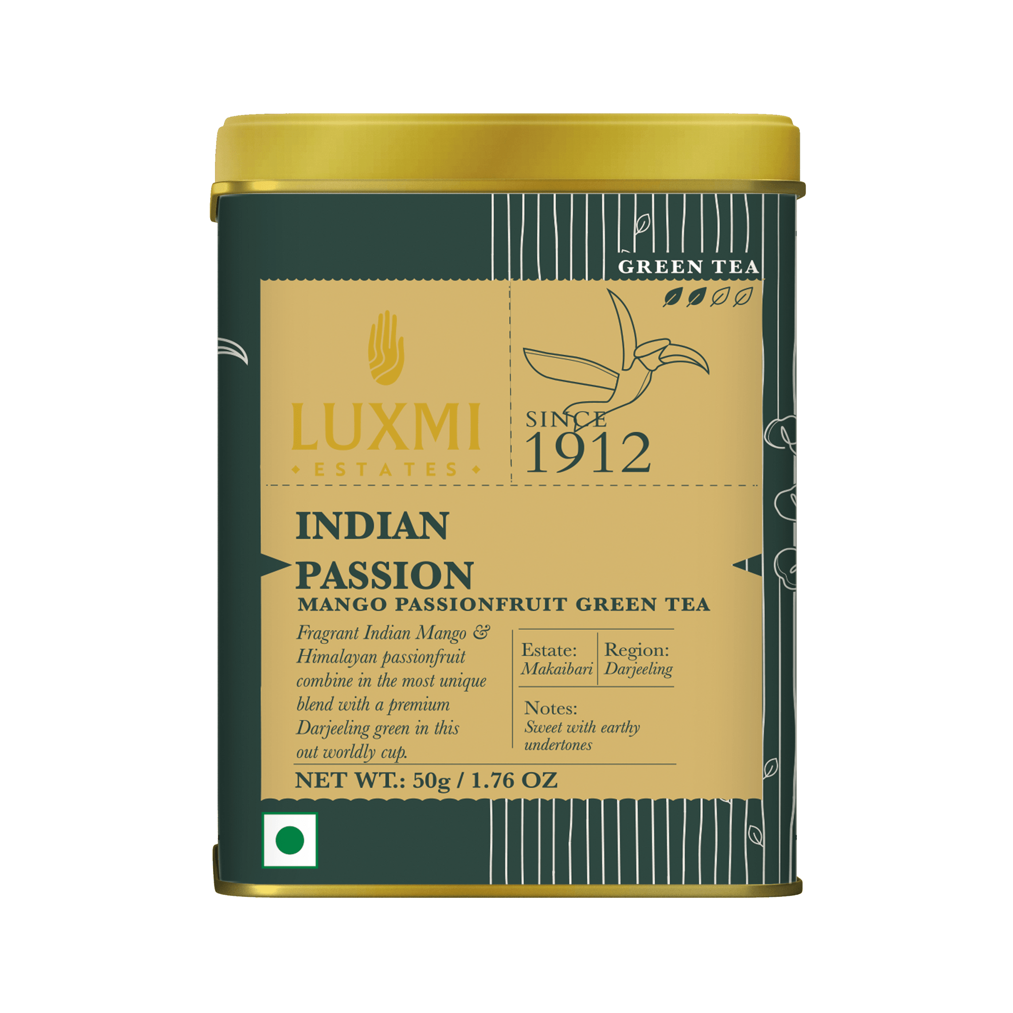 Indian Passion | 50gm | Organic Green Tea - Luxmi Estates