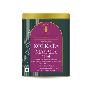 Kolkata Masala Chai | 100 gm | Luxmi Signature Tea | Assam CTC, Fennel, Ginger, Cardamom, Cinnamon, Star Anise - Luxmi Estates