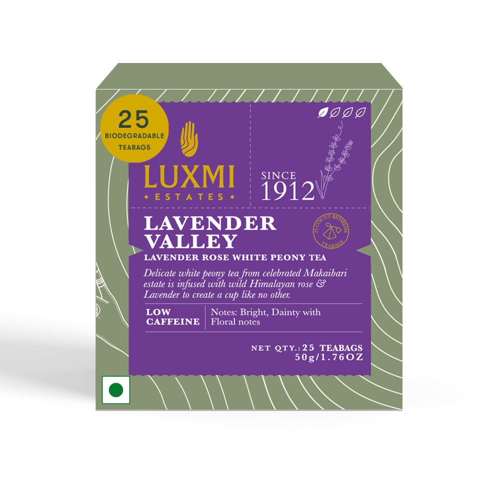 Lavender Valley | 25 Tea Bags | Organic White Tea - Luxmi Estates USA
