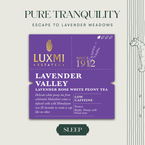 Lavender Valley | 25 Tea Bags | Organic White Tea - Luxmi Estates