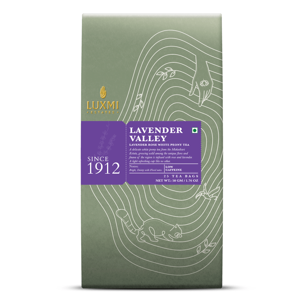 Lavender Valley | 25 Tea Bags | Organic White Tea PACK OF 3 - Luxmi Estates USA