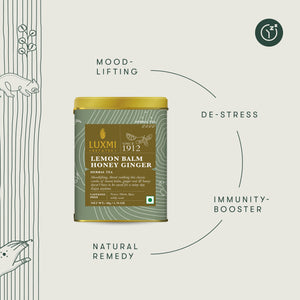 Lemon Balm Honey Ginger | 50 gm | Organic Herbal Tea - Luxmi Estates