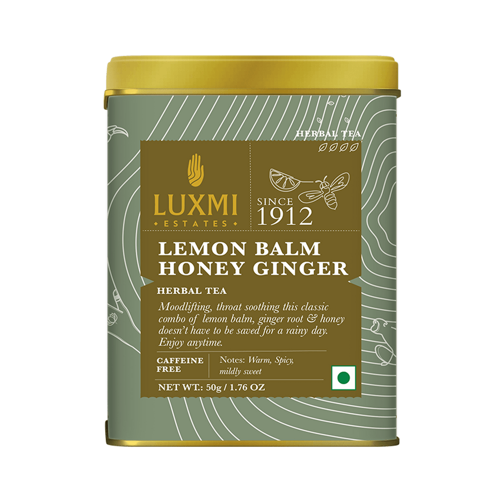 Lemon Balm Honey Ginger | 50 gm | Organic Herbal Tea PACK OF 3 - Luxmi Estates USA