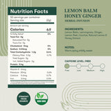 Lemon Balm Honey Ginger | 50 Tea Bags | Organic Herbal Tea - Luxmi Estates USA