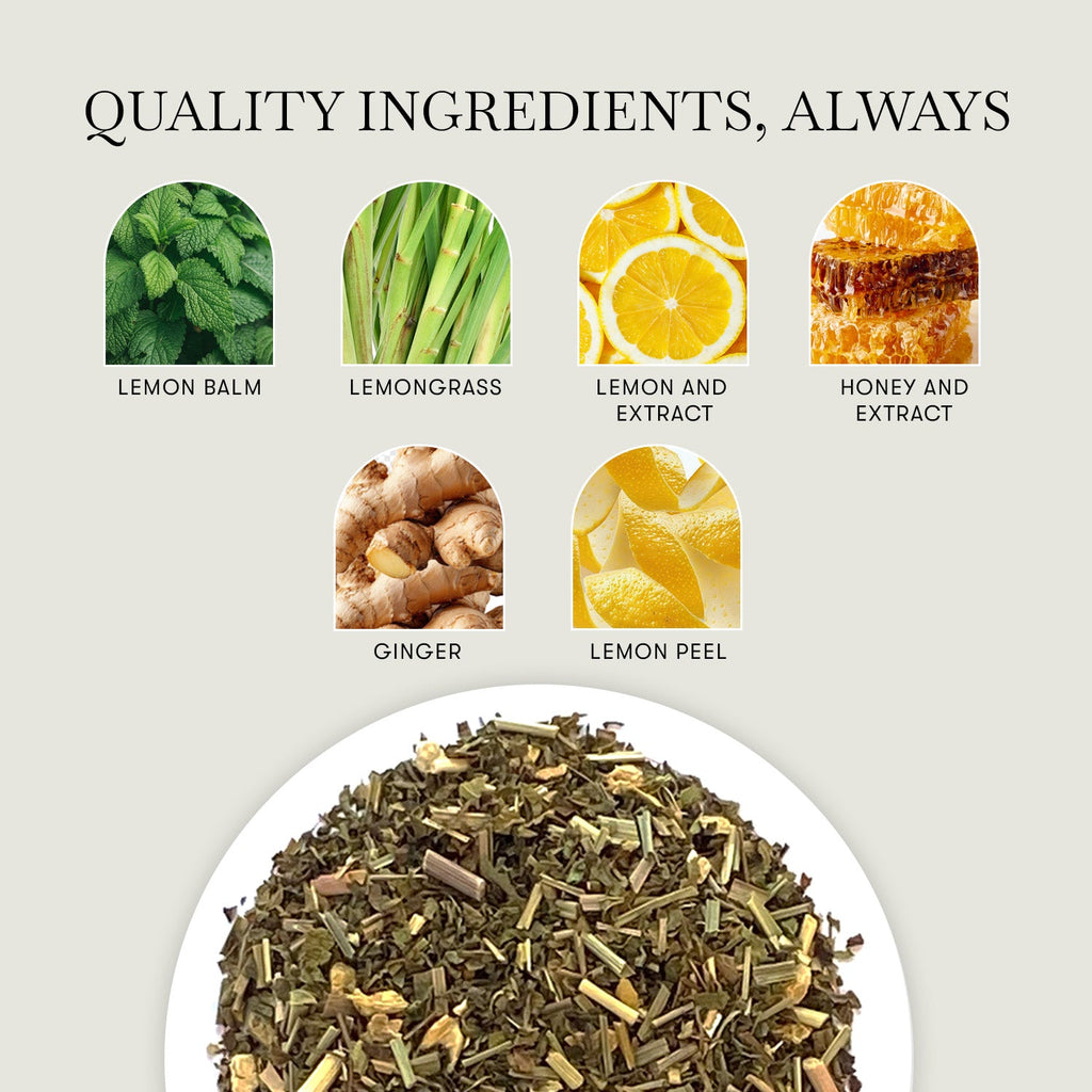 Lemon Balm Honey Ginger | 50 Tea Bags | Organic Herbal Tea - Luxmi Estates USA