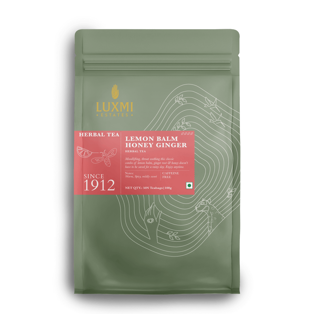Lemon Balm Honey Ginger | 50 Tea Bags | Organic Herbal Tea PACK OF 2 - Luxmi Estates USA