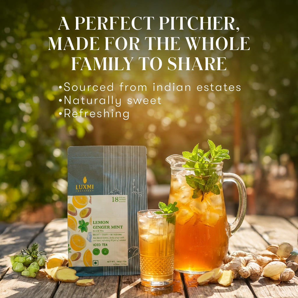 Lemon Ginger Mint Iced Tea | 18 Pitcher bags - Luxmi Estates USA